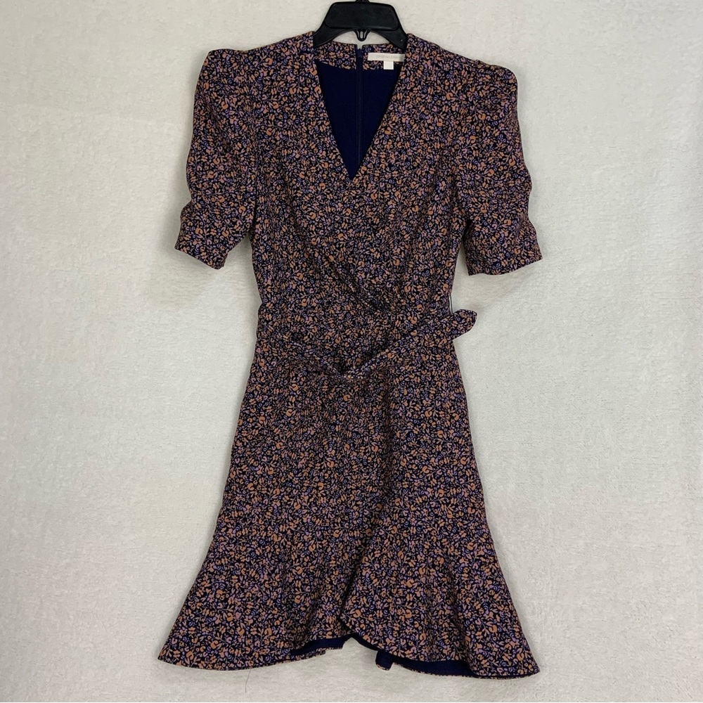Jonathan Simkhai Evelyn Floral Crepe Dress Mini Belted Women’s Size 4